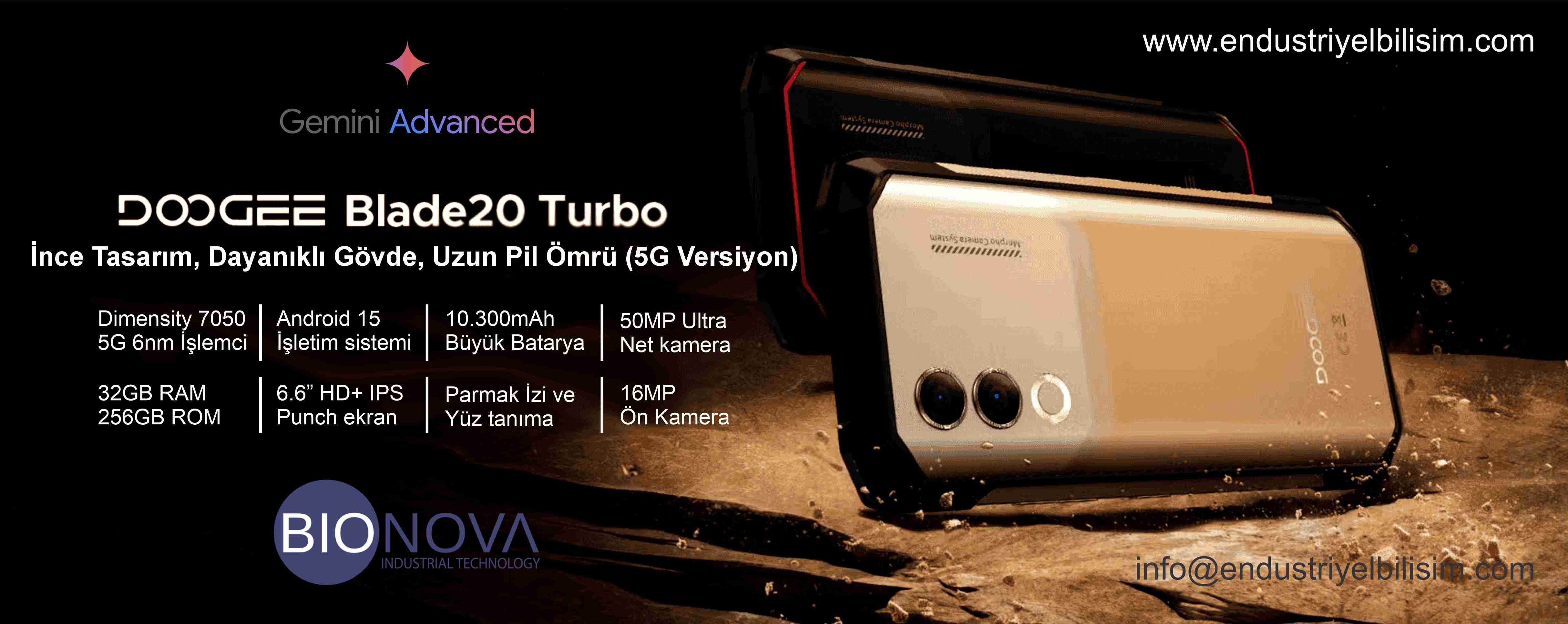 DOOGEE Blade 20 Turbo 5G Endüstriyel Akıllı Telefon